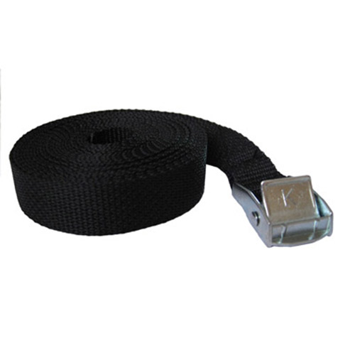 Lashing strap with cam buckle for motorcycle